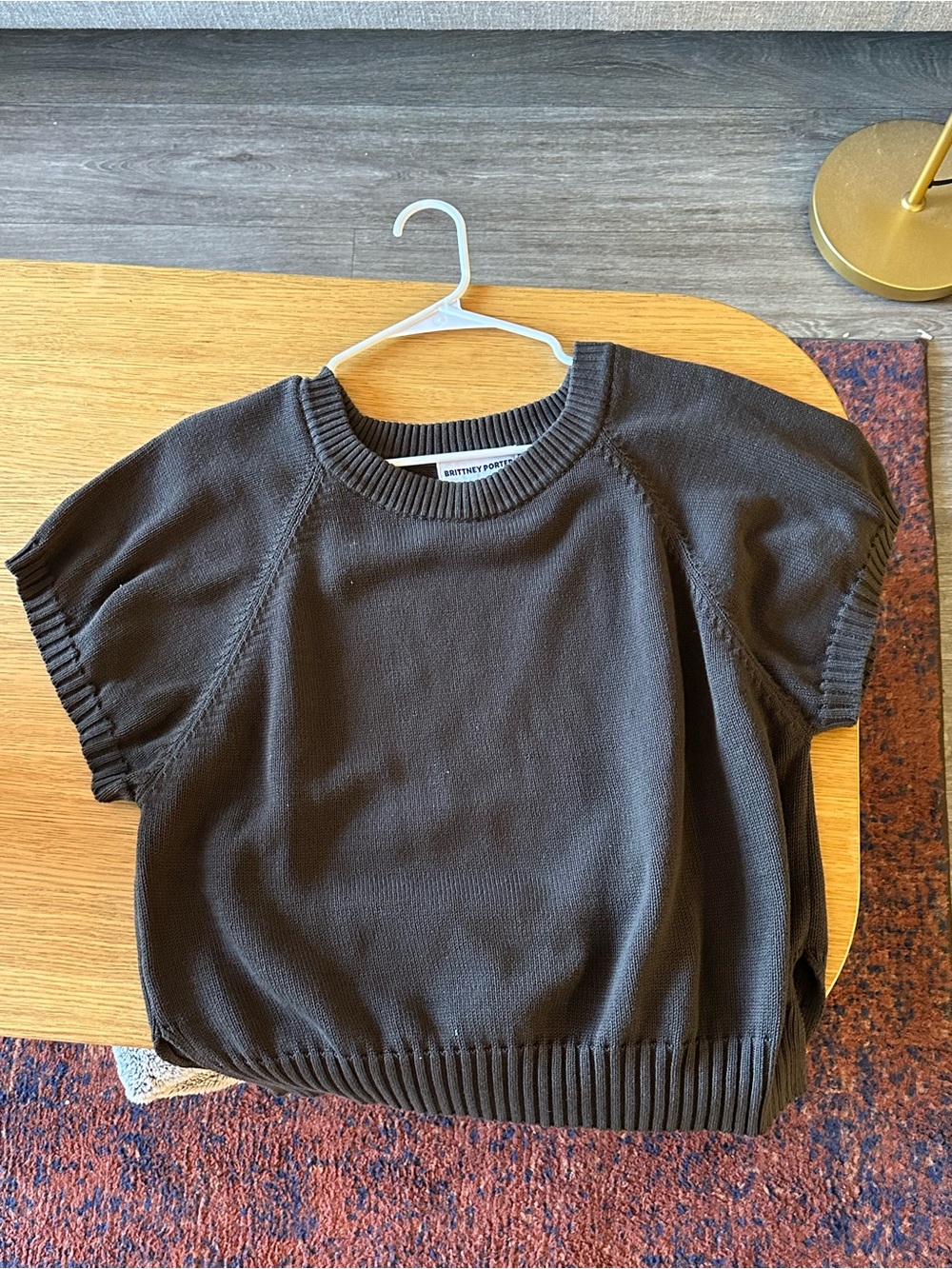 Black Short-Sleeve Knit Everyday Top